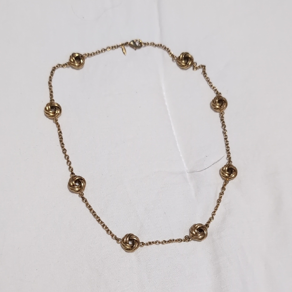 Avon Gold-Tone Knot Station Necklace